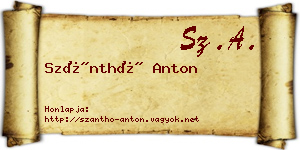 Szánthó Anton névjegykártya